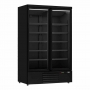 Vitrine murale positive 2 porte en verre noire 1000 L