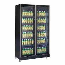 Armoire froide positive 2 porte en verre noire 758 L