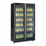 Armoire froide positive 2 porte en verre noire 758 L
