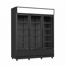 Armoire froide positive 3 portes en verre noire 1065 L