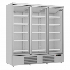 Vitrine murale positive 3 portes en verre blanche 1530 L