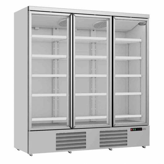 Vitrine murale positive 3 portes en verre blanche 1530 L