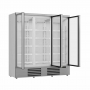 Vitrine murale positive 3 portes en verre blanche 1530 L