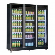 Armoire froide positive 3 portes en verre noire 1173 L