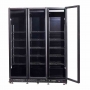 Vitrine positive 3 portes en verre noire avec porte chauffante 1200 L