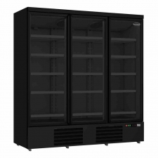 Vitrine murale positive 3 portes en verre noire 1530 L