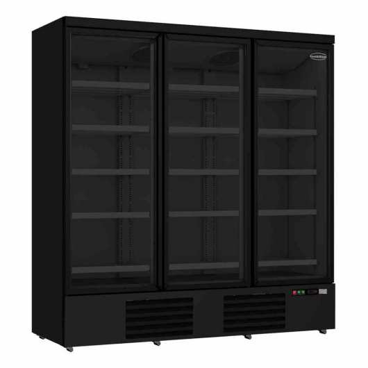 Vitrine murale positive 3 portes en verre noire 1530 L