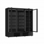 Vitrine murale positive 3 portes en verre noire 1530 L