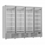 Vitrine murale positive 4 portes en verre blanche 2025 L