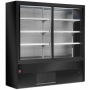 Vitrine murale noire ventilée 2 portes coulissantes L. 1800 mm