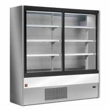 Vitrine murale réfrigérée ventilée portes coulissantes GRIS/BLANC L. 2000 mm