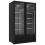 Vitrine ventilée positive 1142 litres, 2 portes battantes NOIRE