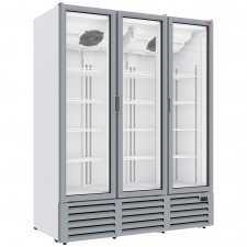 Vitrine ventilée positive 1455 litres, 3 portes battantes BLANCHE