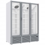 Vitrine ventilée positive 1455 litres, 3 portes battantes BLANCHE