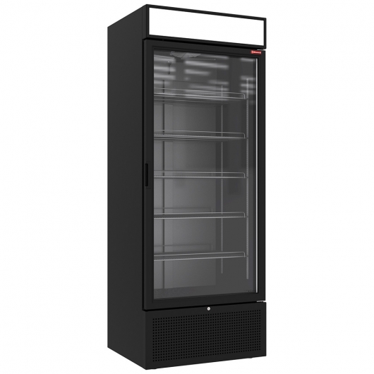 Vitrine ventilée positive 715 litres NOIRE avec caisson lumineux