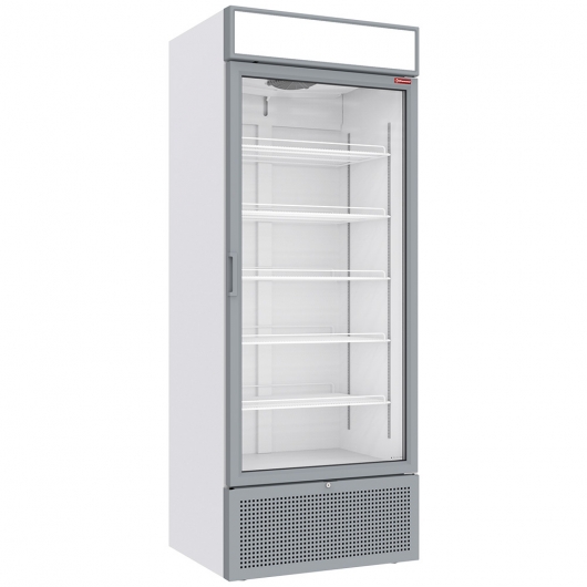 Vitrine ventilée positive 715 litres BLANCHE avec caisson lumineux