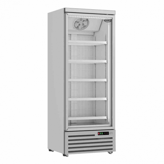 Vitrine murale négative 1 porte en verre blanche 600 L