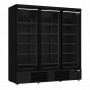 Vitrine murale négative 3 portes en verre noire 1450 L