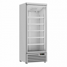 Vitrine murale positive 1 porte en verre blanche 600 L