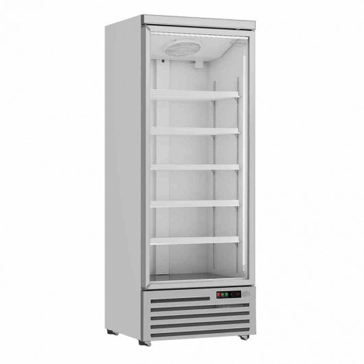 Vitrine murale positive 1 porte en verre blanche 600 L