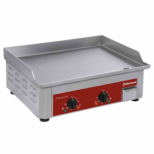 Plaque à snacker électrique, double, surface en acier inox