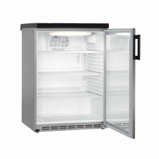 Armoire froide ventilée inox 180 L, porte vitrée