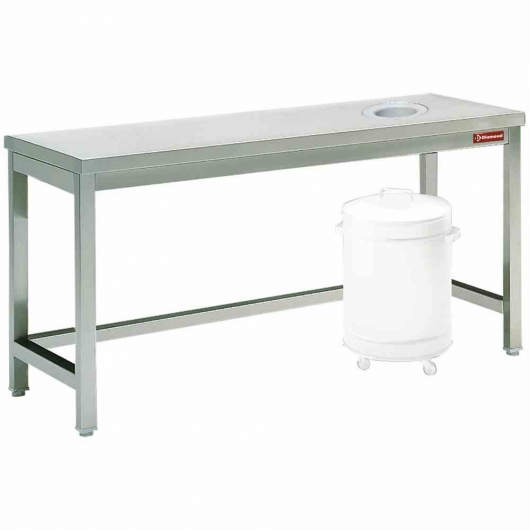 Table de débarassage inox centrale 1600 mm