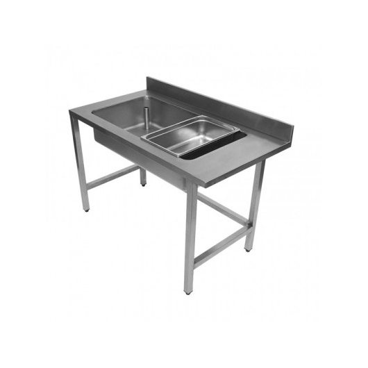 Table de déboîtage inox adossée L. 1300 mm