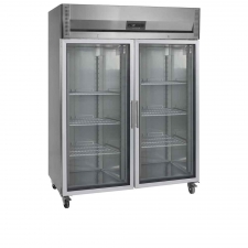 Armoire froide positive vitrée 2 portes GN 2/1 1410 L