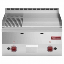 Plaque de cuisson gaz surface 2/3 lisse et 1/3 nervurée Top