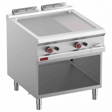 Plaque de cuisson 2/3 lisse 1/3 rainurée gaz module 1/1 armoire ouverte