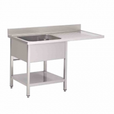 Plonge inox 1 bac P. 700 mm L. 1200 mm passage lave-vaisselle