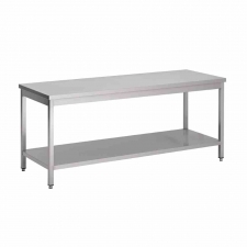 Table inox  centrale avec étagère P. 600 mm L. 700 mm 