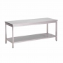Table inox centrale avec étagère P. 700 mm L. 1200 mm 