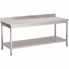 Table inox étagère et dosseret P. 600 L. 2000