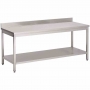 Table inox étagère et dosseret P. 600 L. 2000