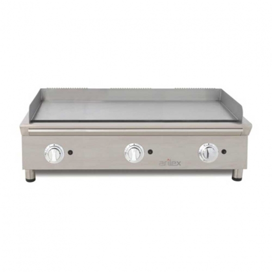 Plancha Fry-Top à gaz en acier rectifié L. 1000 mm