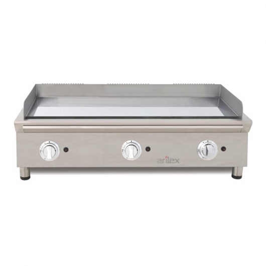 Plancha Fry-Top à gaz en acier chromé L. 1000 mm