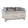 Plancha Fry-Top gaz acier chromé grill pierre de lave L. 692 mm