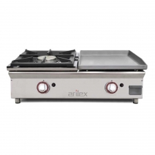 Plancha à gaz en acier laminé et feux 6 kW L. 806 mm