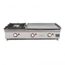 Plancha à gaz en acier laminé et feux 6 kW L. 1006 mm