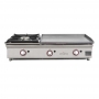 Plancha à gaz en acier chromé et feux 6 kW L. 1006 mm