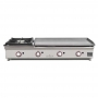 Plancha à gaz en acier chromé et feux 6 kW L. 1206 mm