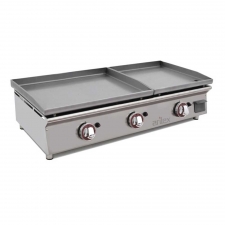 Plancha à gaz duo en acier laminé 600 x 400 + 400 x 400 mm