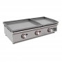Plancha à gaz duo en acier laminé 600 x 400 + 400 x 400 mm