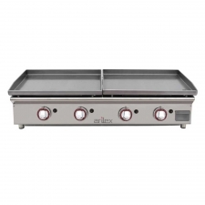 Plancha à gaz duo en acier laminé 600 x 400 + 600 x 400 mm