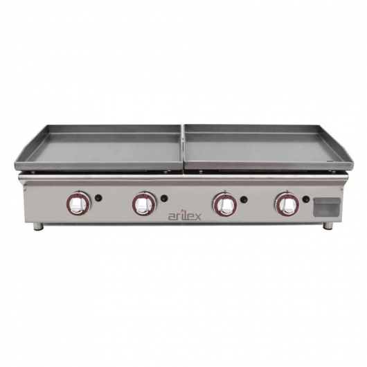 Plancha à gaz duo en acier laminé 600 x 400 + 600 x 400 mm
