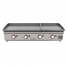 Plancha à gaz duo en acier laminé 800 x 400 + 400 x 400 mm