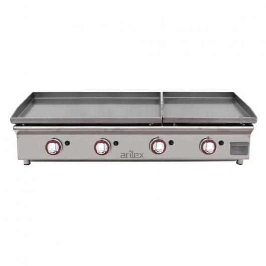 Plancha à gaz duo en acier laminé 800 x 400 + 400 x 400 mm