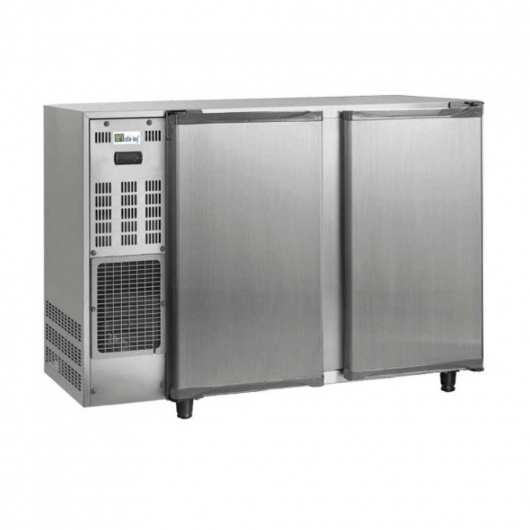 Arrière-bar réfrigéré 2 portes pleines groupe logé inox 229 L